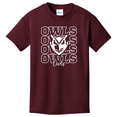 Owls Repeat - Youth Core Cotton Tee Thumbnail
