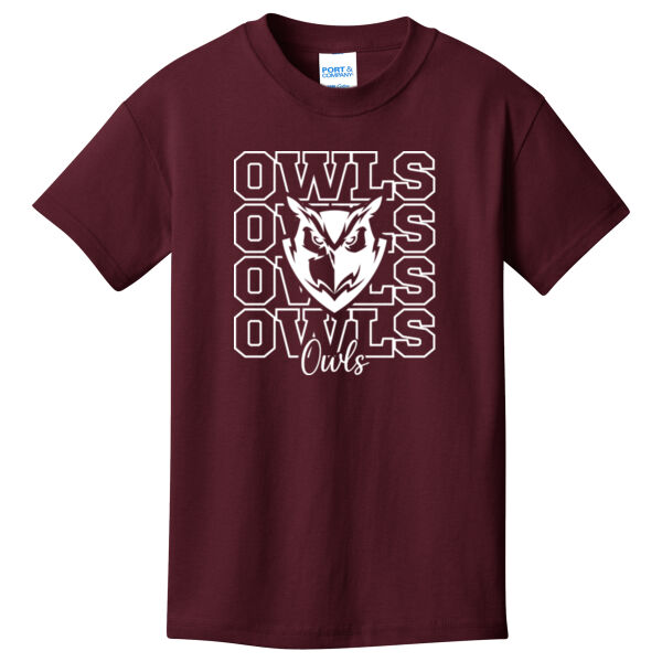 Owls Repeat - Youth Core Cotton Tee Thumbnail